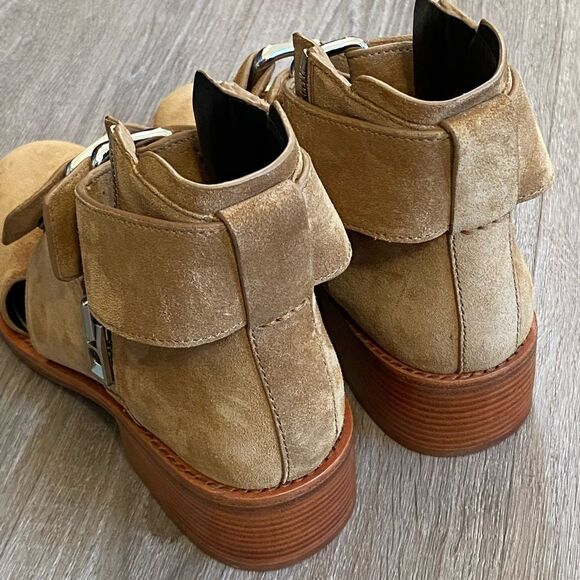 RARE NWT 3.1 PHILLIP LIM Addis Cutout Suede Leather Buckle Boot Tan Oak, Size 38 - Picture 9 of 12
